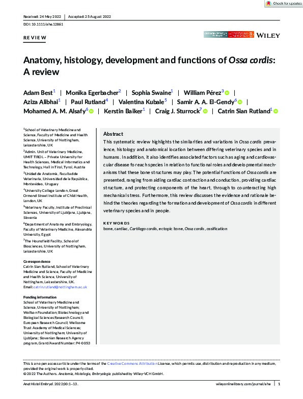 Anatomy, histology, development and functions of Ossa cordis: A review Thumbnail