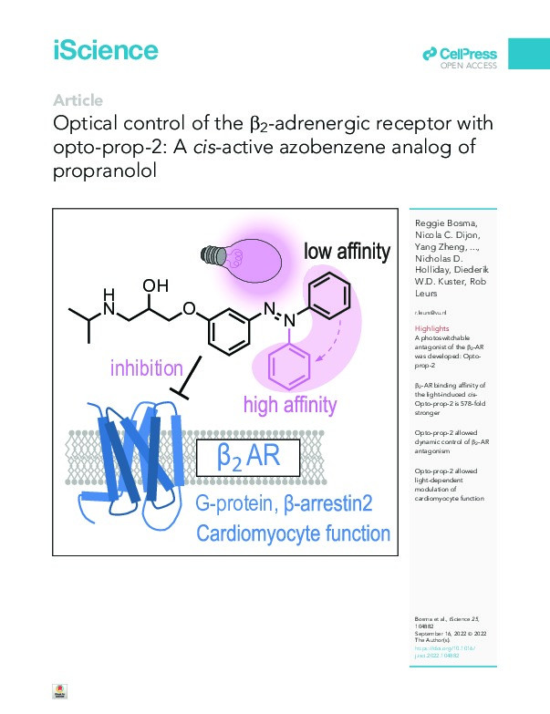 Optical control of the β2-adrenergic receptor with opto-prop-2: A cis-active azobenzene analog of propranolol Thumbnail