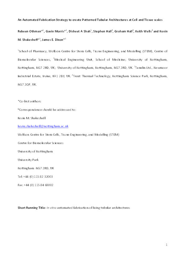 An automated fabrication strategy to create patterned tubular architectures at cell and tissue scales Thumbnail