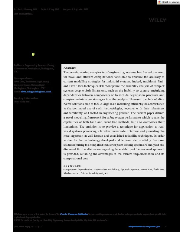 An integrated modelling framework for complex systems safety analysis Thumbnail