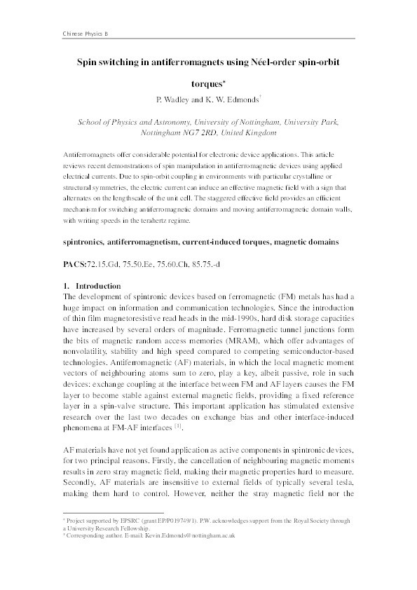 Spin switching in antiferromagnets using Néel-order spin-orbit torques Thumbnail