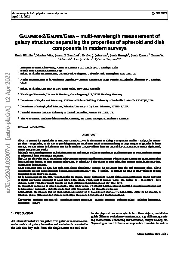 Galapagos-2/Galfitm/Gama – Multi-wavelength measurement of galaxy structure: Separating the properties of spheroid and disk components in modern surveys Thumbnail