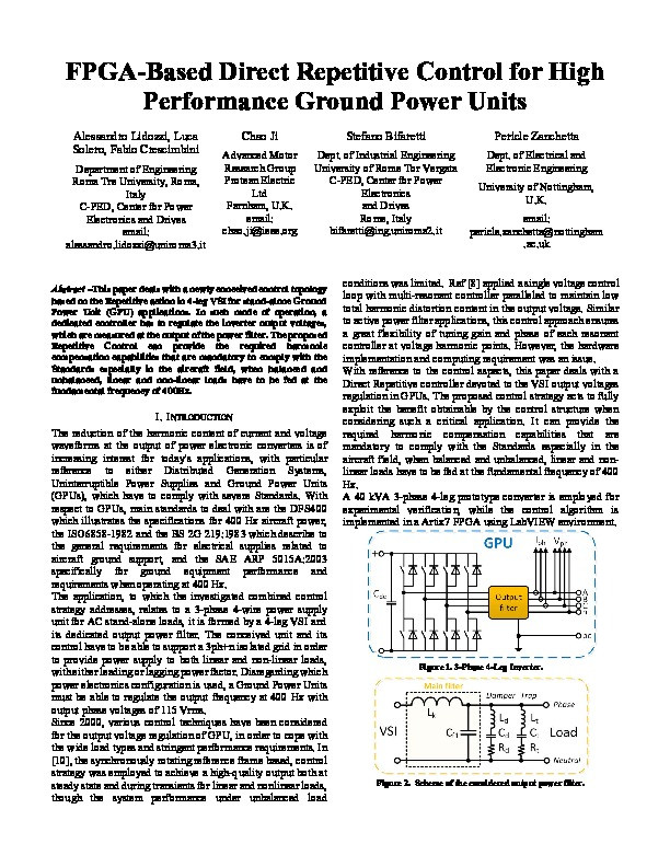 FPGA-based direct repetitive control for high performance ground power units Thumbnail
