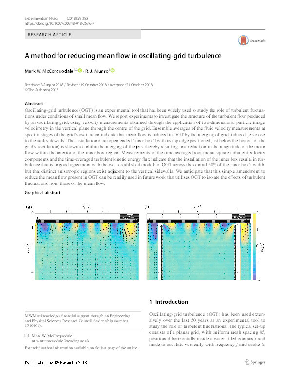 A method for reducing mean flow in oscillating-grid turbulence Thumbnail