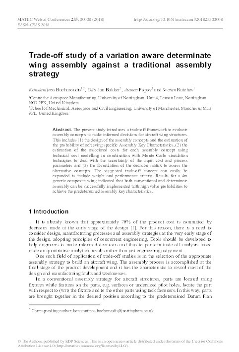Trade-off study of a variation aware determinate wing assembly against a traditional assembly strategy Thumbnail