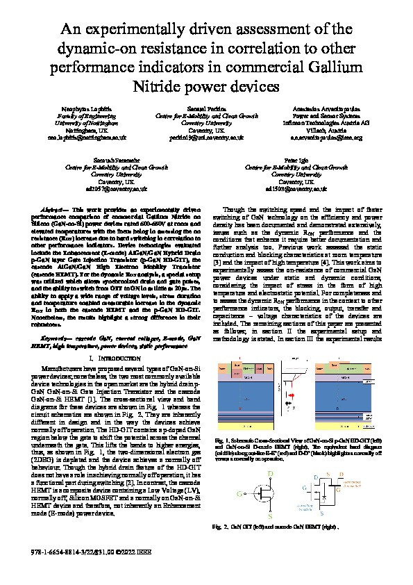 An experimentally driven assessment of the dynamic-on resistance in correlation to other performance indicators in commercial Gallium Nitride power devices Thumbnail