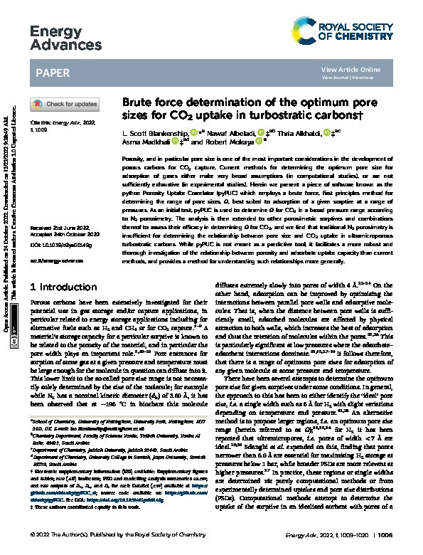 Brute force determination of the optimum pore sizes for CO2 uptake in turbostratic carbons Thumbnail