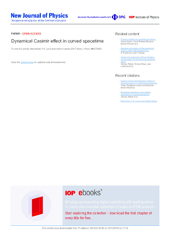 Dynamical Casimir effect in curved spacetime Thumbnail