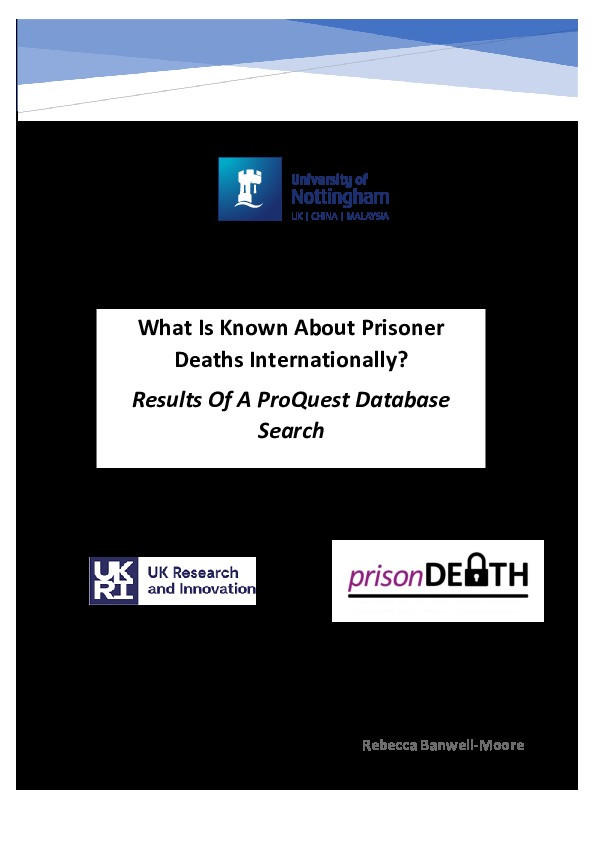 What Is Known About Prisoner Deaths Internationally? Results Of A ProQuest Database Search Thumbnail
