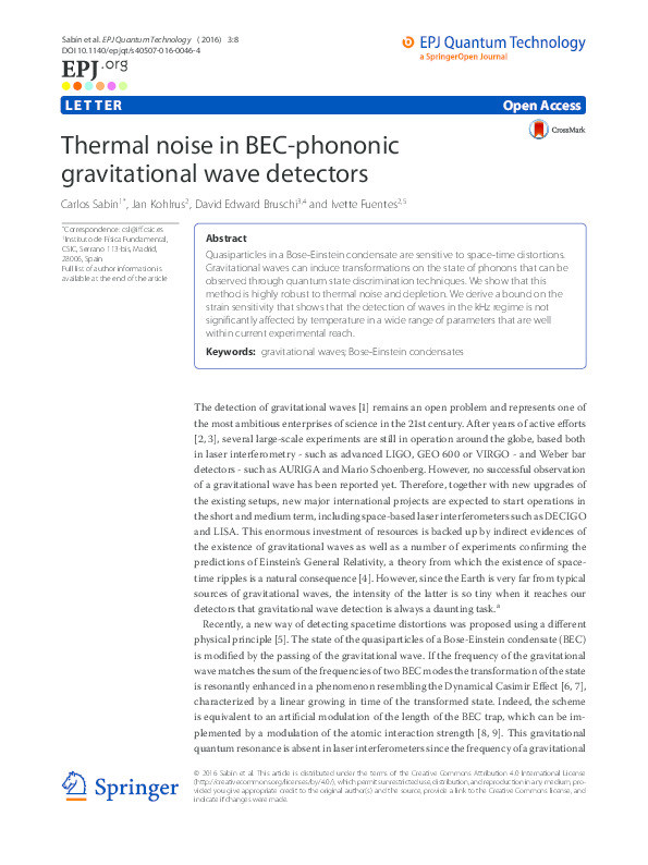 Thermal noise in BEC-phononic gravitational wave detectors Thumbnail