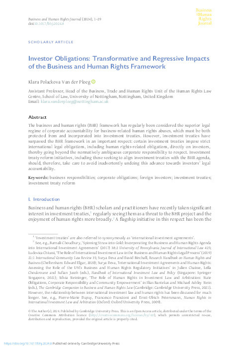 Investor Obligations: Transformative and Regressive Impacts of the Business and Human Rights Framework Thumbnail