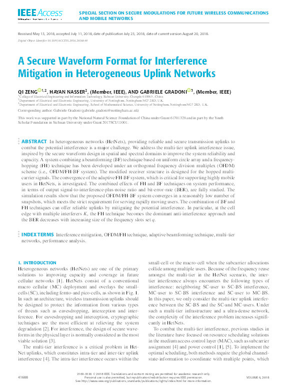 A Secure Waveform Format for Interference Mitigation in Heterogeneous Uplink Networks Thumbnail