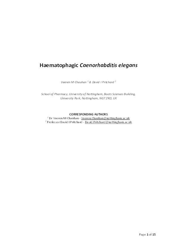 Haematophagic Caenorhabditis elegans Thumbnail