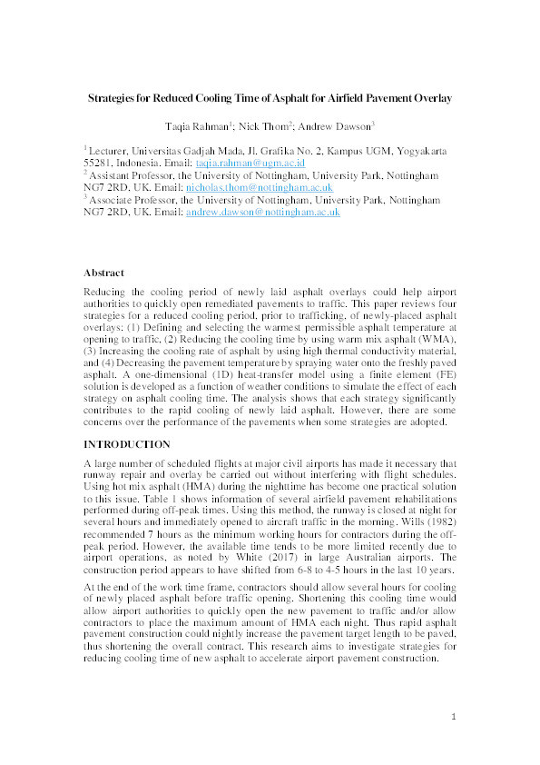 Strategies for reduced cooling time of asphalt for airfield pavement overlay Thumbnail