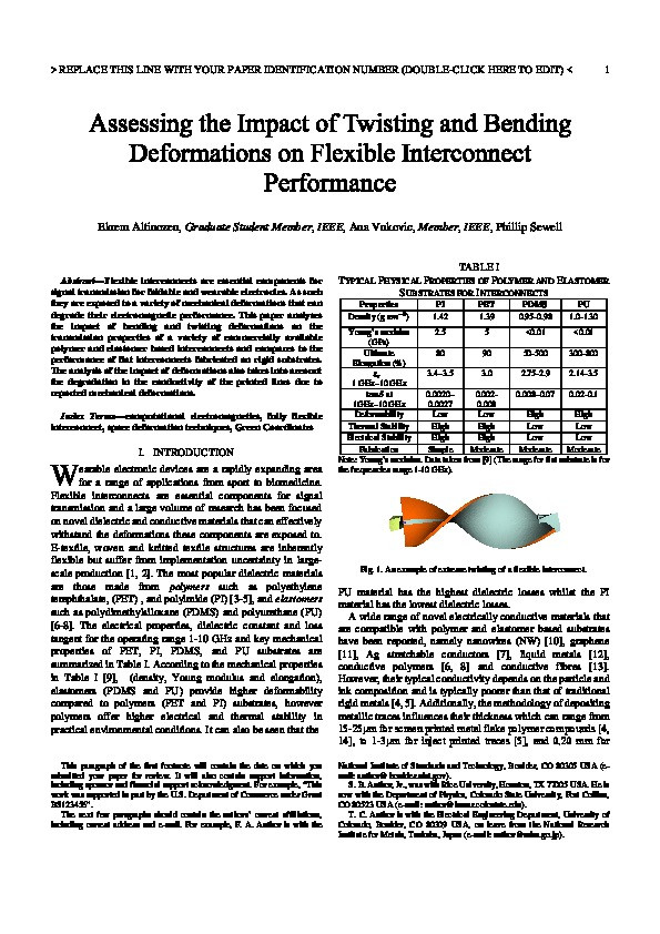 Assessing the Impact of Twisting and Bending Deformations on Flexible Interconnect Performance Thumbnail