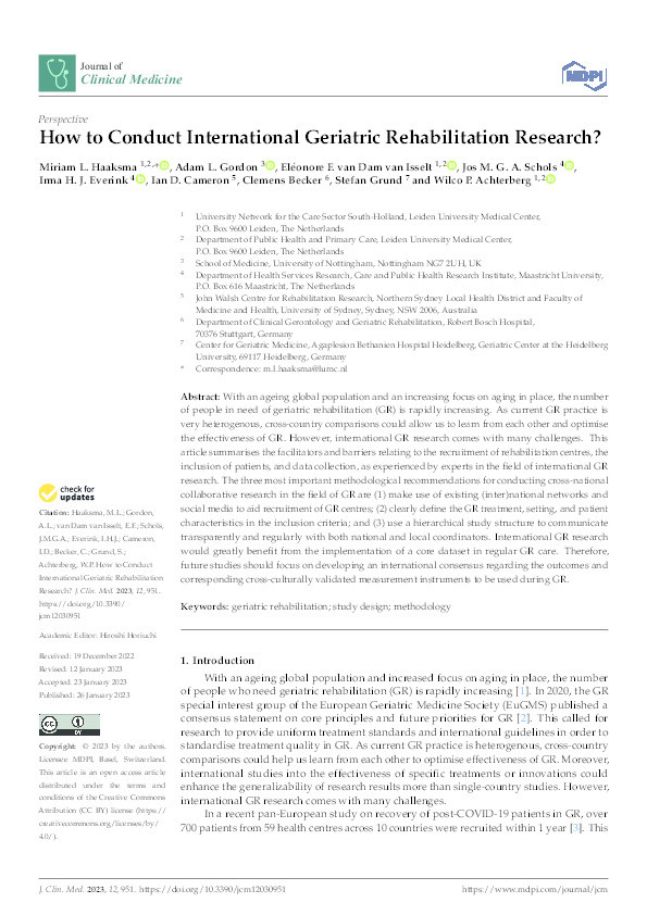 How to Conduct International Geriatric Rehabilitation Research? Thumbnail