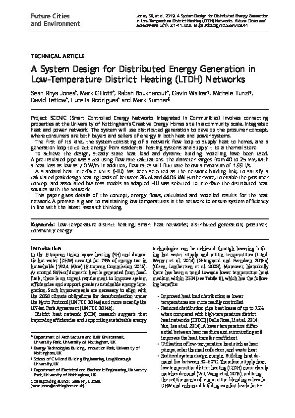 A System Design for Distributed Energy Generation in Low-Temperature District Heating (LTDH) Networks Thumbnail