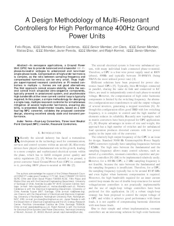 A design methodology of multi-resonant controllers for high performance 400Hz ground power units Thumbnail