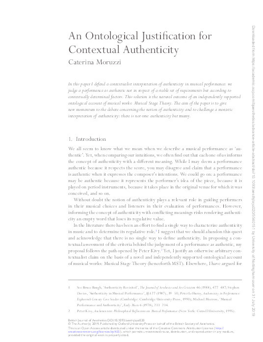 An Ontological Justification for Contextual Authenticity Thumbnail