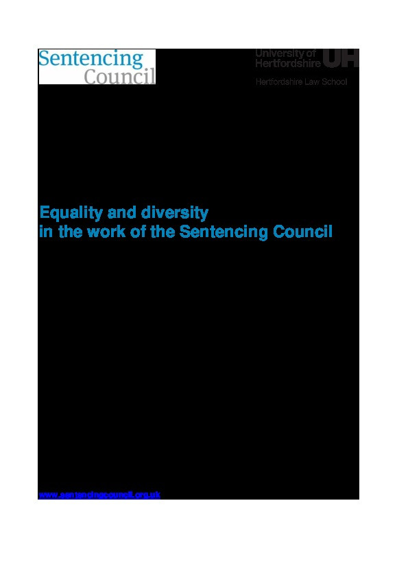 Equality and diversity in the work of the Sentencing Council Thumbnail