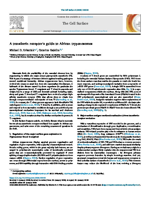 A transferrin receptor’s guide to African trypanosomes Thumbnail