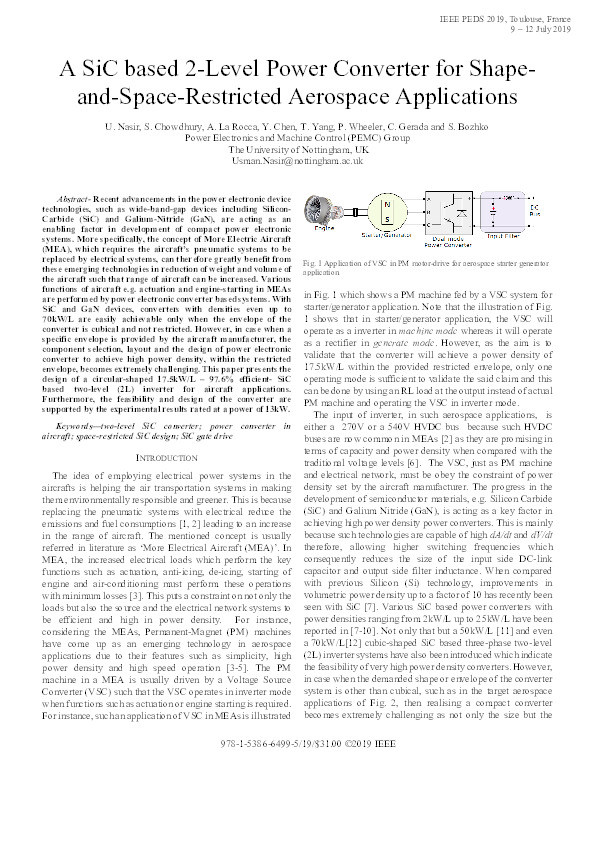 A SiC based 2-Level Power Converter for Shape-and-Space-Restricted Aerospace Applications Thumbnail