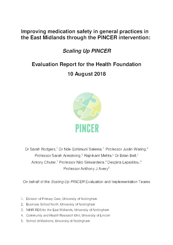 Improving medication safety in general practices in the East Midlands through the PINCER intervention: Scaling Up PINCER Thumbnail