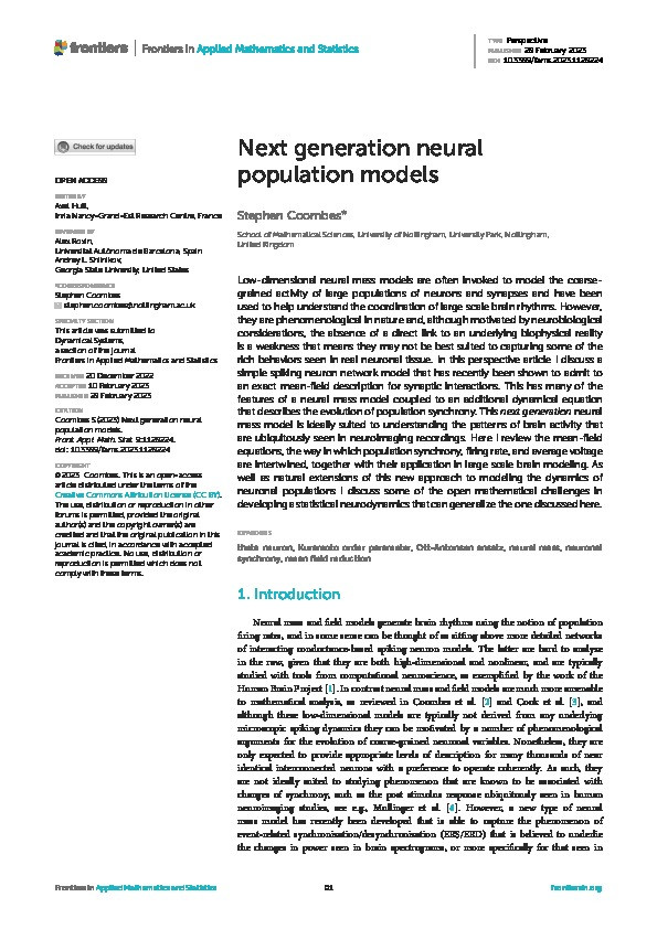 Next generation neural population models Thumbnail