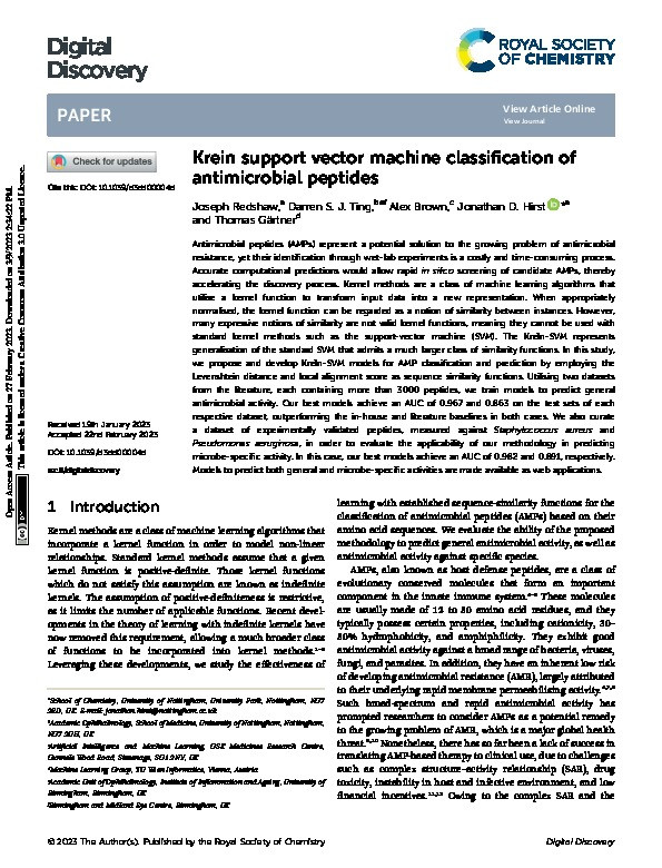 Krein support vector machine classification of antimicrobial peptides Thumbnail