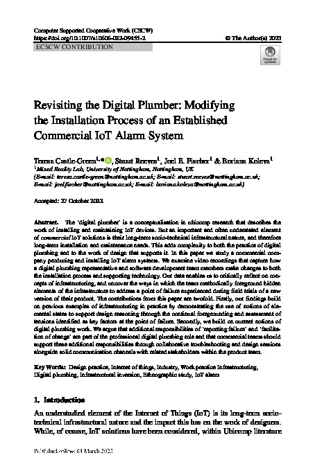 Revisiting the Digital Plumber: Modifying the Installation Process of an Established Commercial IoT Alarm System Thumbnail