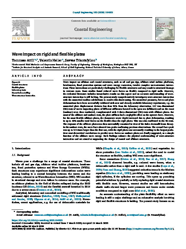 Wave impact on rigid and flexible plates Thumbnail