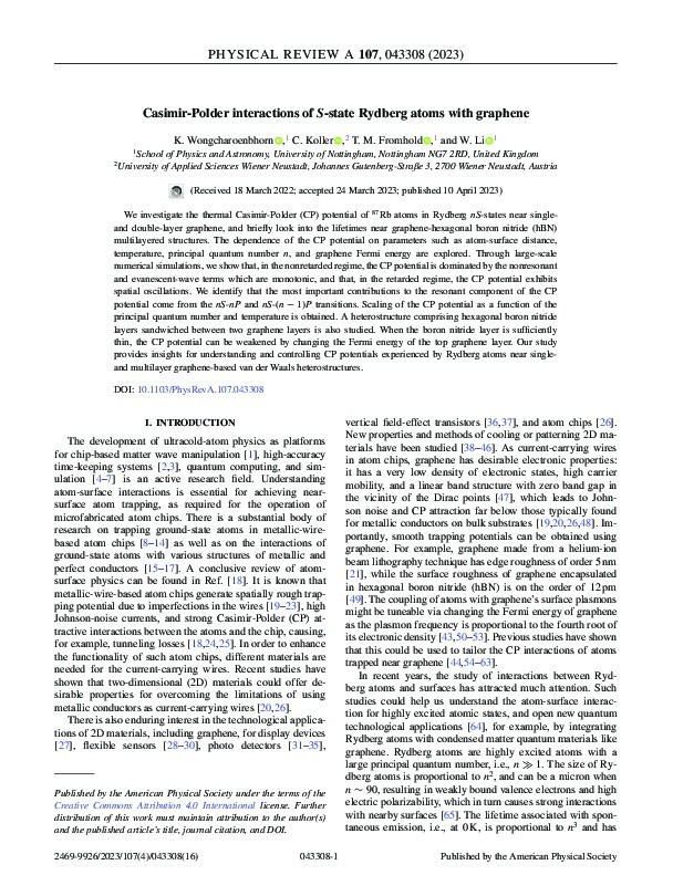 Casimir-Polder interactions of S-state Rydberg atoms with graphene Thumbnail