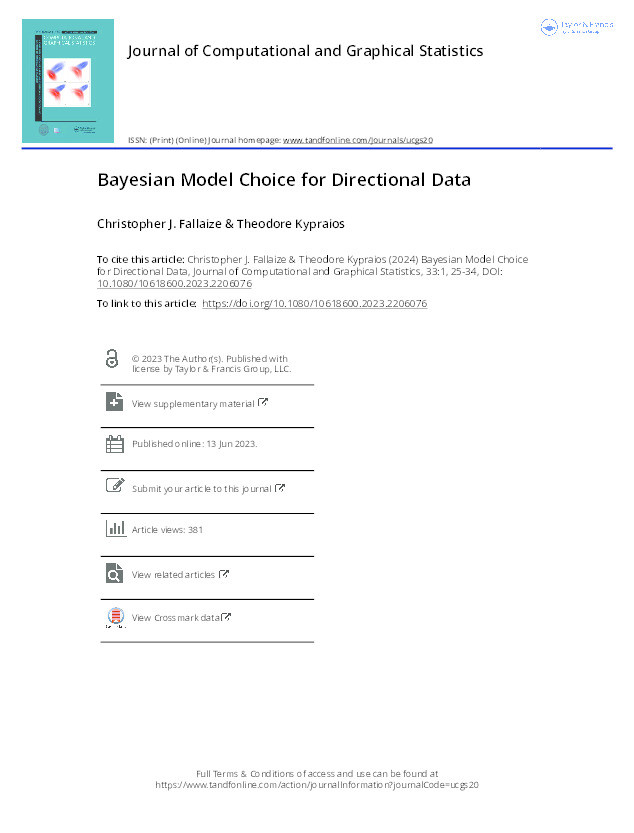 Bayesian Model Choice for Directional Data Thumbnail