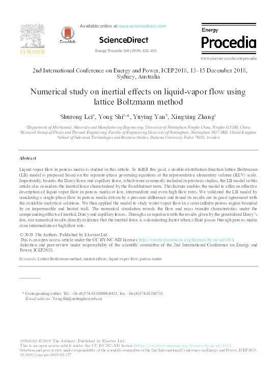 Numerical study on inertial effects on liquid-vapor flow using lattice Boltzmann method Thumbnail