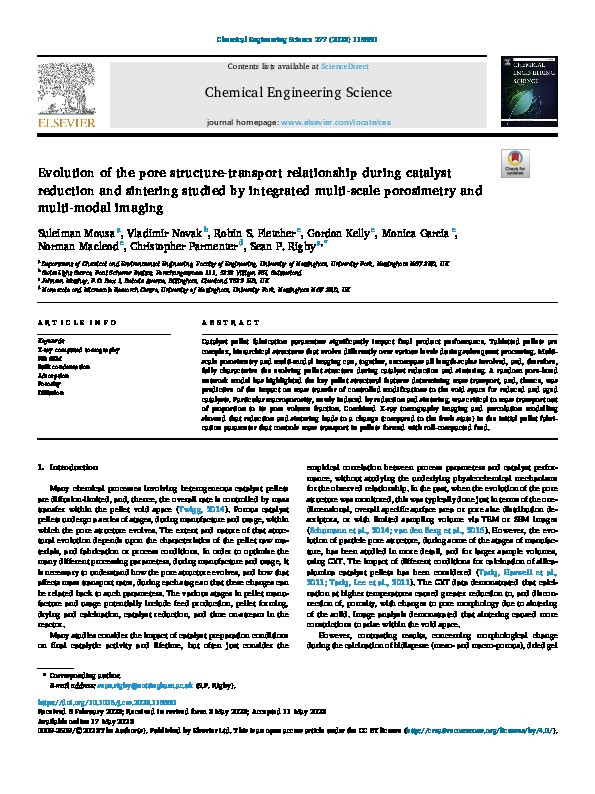 Evolution of the pore structure-transport relationship during catalyst reduction and sintering studied by integrated multi-scale porosimetry and multi-modal imaging Thumbnail