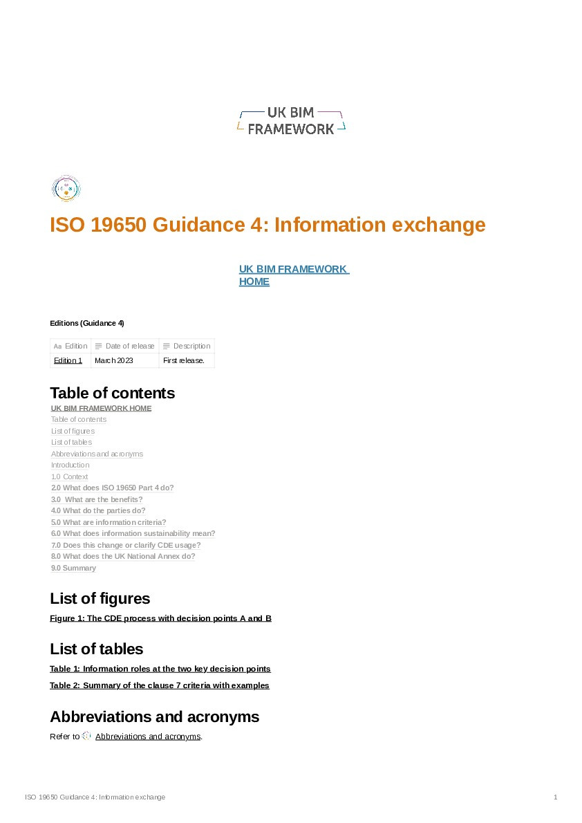 ISO 19650 Guidance 4: Information Exchange, Edition 1 Thumbnail