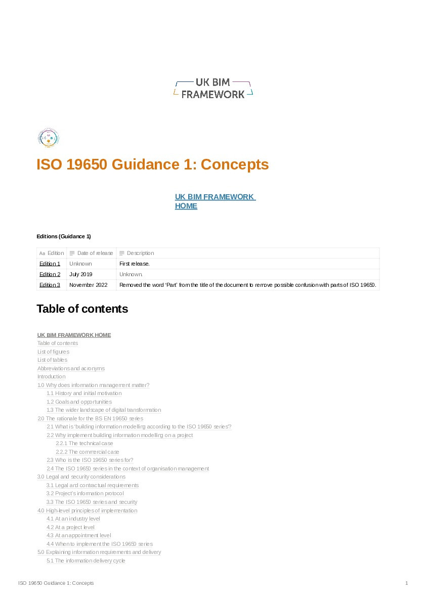 ISO 19650 Guidance 1: Concepts, Edition 3 Thumbnail