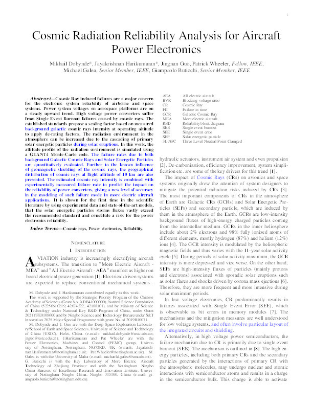 Cosmic Radiation Reliability Analysis for Aircraft Power Electronics Thumbnail