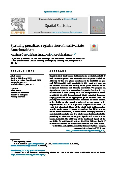 Spatially penalized registration of multivariate functional data Thumbnail