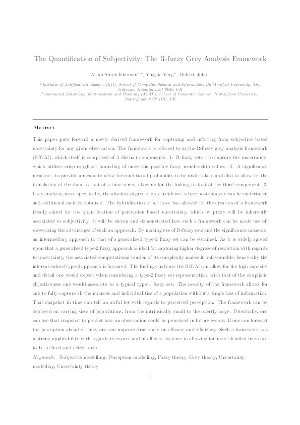 The quantification of subjectivity: The R-fuzzy grey analysis framework Thumbnail