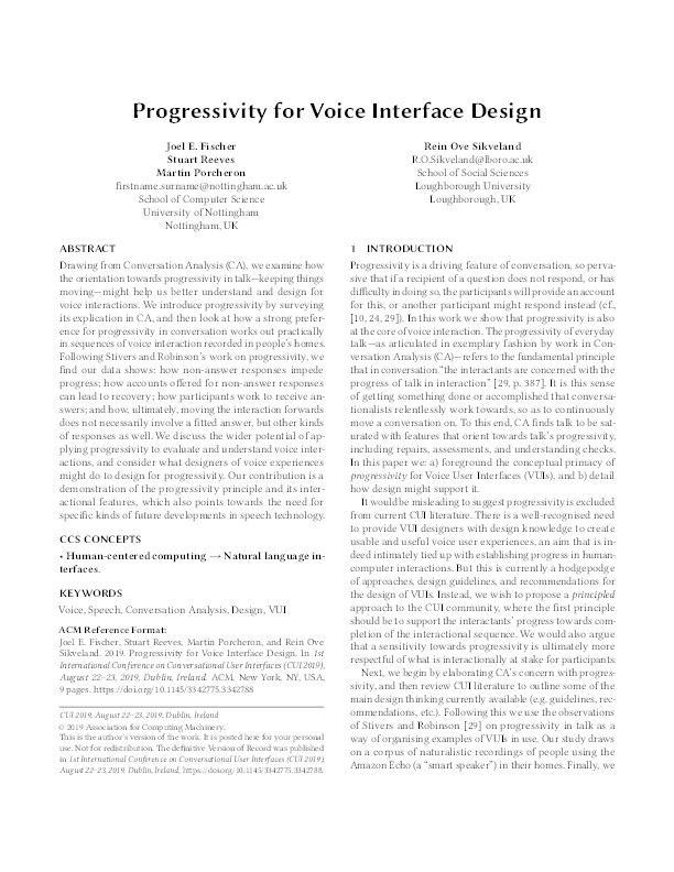 Progressivity for voice interface design Thumbnail