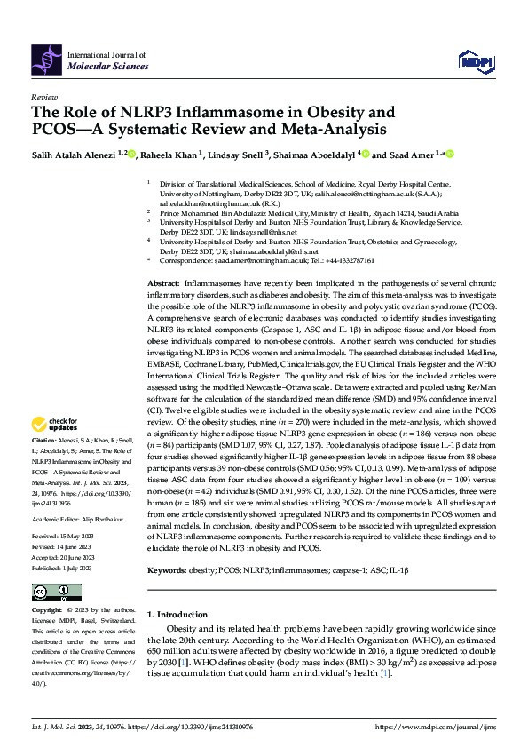 The Role of NLRP3 Inflammasome in Obesity and PCOS — A Systematic Review and Meta-Analysis Thumbnail