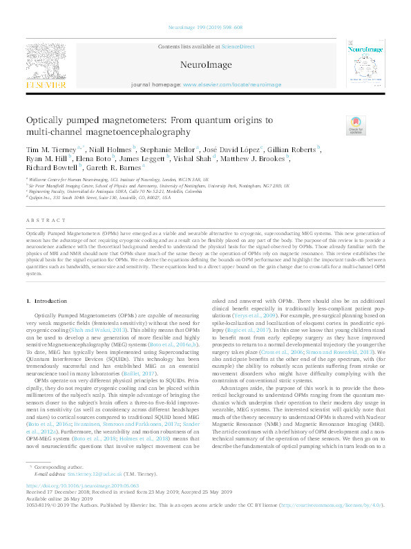 Optically pumped magnetometers: From quantum origins to multi-channel magnetoencephalography Thumbnail