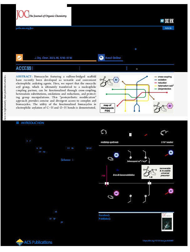 Synthesis of Highly Functionalized Bismacycles via Post-Transmetallation Modification of Arylboronic Acids Thumbnail