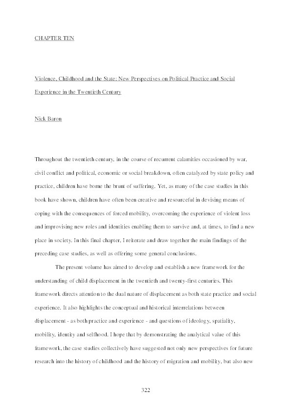 Violence, Childhood and the State: New Perspectives on Political Practice and Social Experience in the Twentieth Century Thumbnail