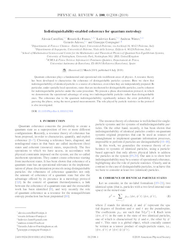 Indistinguishability-enabled coherence for quantum metrology Thumbnail