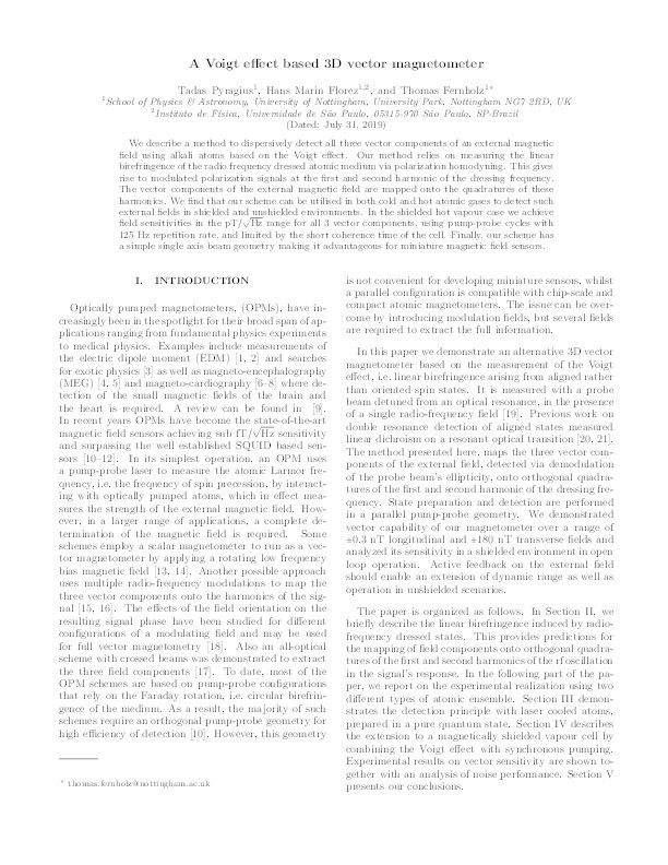 Voigt-effect-based three-dimensional vector magnetometer Thumbnail