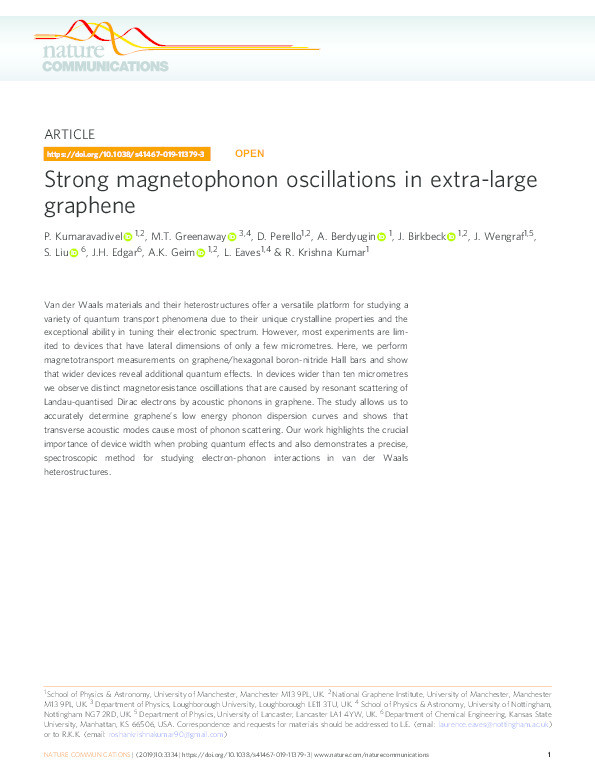 Strong magnetophonon oscillations in extra-large graphene Thumbnail