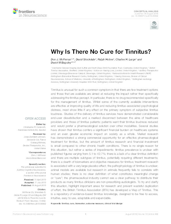 Why Is There No Cure for Tinnitus? Thumbnail