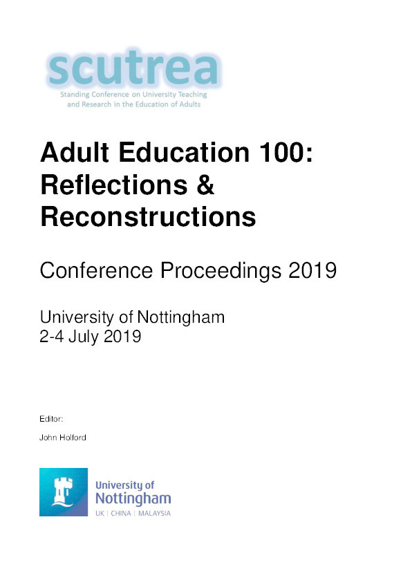 Adult Education 100: reflections & reconstructions: conference proceedings 2019 Thumbnail